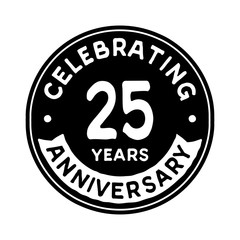 25 years anniversary logo template. Vector and illustration.