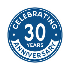 30 years anniversary logo template. Vector and illustration.