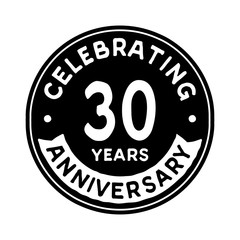 30 years anniversary logo template. Vector and illustration.