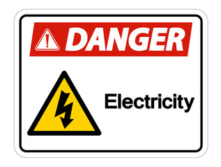 Danger Electricity Symbol Sign Isolate On White Background,Vector Illustration