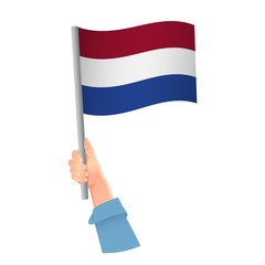 netherlands flag in hand icon