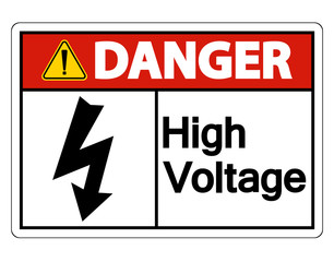 Danger high voltage sign On White Background Isolate On White Background,Vector Illustration