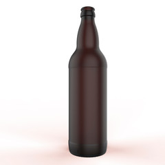 Isolated dark amber glass 22 oz. 651 ml bomber bottle.