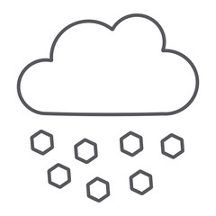 Hail line icon, weather and meteorology, cloud sign, vector graphics, a linear pattern on a white background.