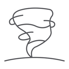 Hurricane thin line icon, weather and meteorology, cyclone sign, vector graphics, a linear pattern on a white background.
