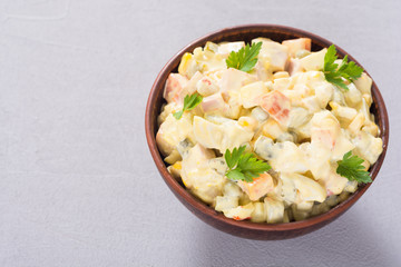 Traditional Mayonnaise Russian salad olivier