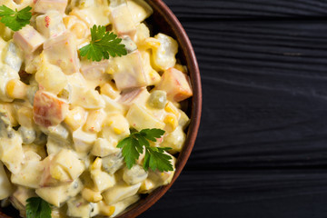 Traditional Mayonnaise Russian salad olivier