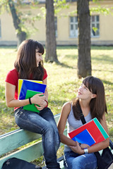 teenage girl friends with books school education