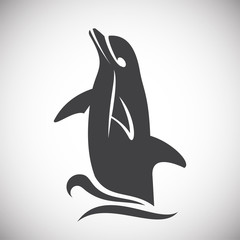 Dolphin icon on background for graphic and web design. Simple illustration. Internet concept symbol for website button or mobile app.