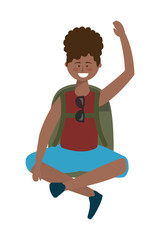 Tourist girl cartoon with bag design