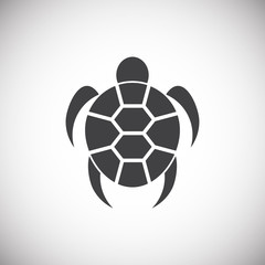 Obraz premium Sea turtle icon on background for graphic and web design. Simple illustration. Internet concept symbol for website button or mobile app.