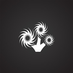 Coral icon on background for graphic and web design. Simple illustration. Internet concept symbol for website button or mobile app.