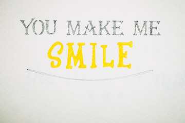 Carte fait maison avec message positif you make me smile