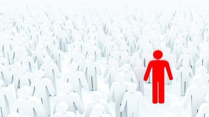 Leader and role model, business and teamwork concepts; original 3d rendering