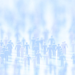 Infinite people crowd; corporate and teamwork concepts, 3d rendering