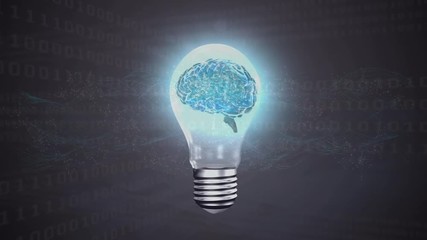 Digital composite of an idea concept and the binary system