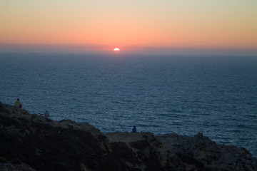 sunset at sea in Algarve coast - Portugal