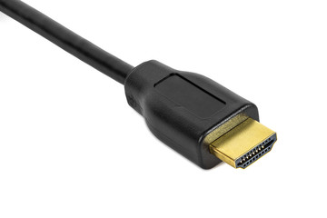 HDMI plug on white background