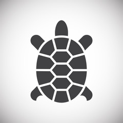 Obraz premium Sea turtle icon on background for graphic and web design. Simple illustration. Internet concept symbol for website button or mobile app.