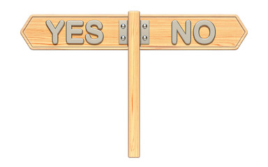 YES and NO wooden sign 3D