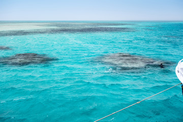 White Island Africa Egypt Snorkeling Boat Trip water background.