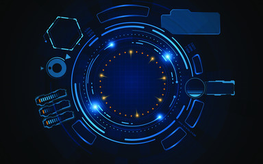 tech cyber hud pattern design background