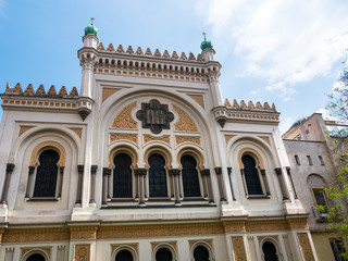 Naklejka na ściany i meble The Jewish Quarter has: six synagogues, including Maisel Synagogue, the Spanish Synagogue and the Old-New Synagogue; the Jewish Ceremonial Hall; and the Old Jewish Cemetery, the most remarkable of its