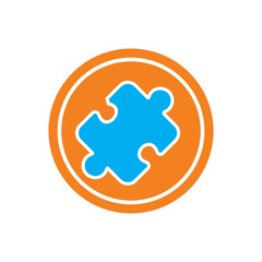 Puzzle icon on background for graphic and web design. Simple vector sign. Internet concept symbol for website button or mobile app.