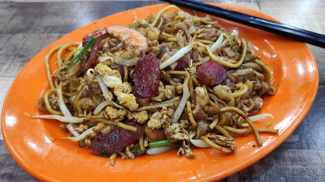 Penang Char Kway Teow fried wide rice noodles