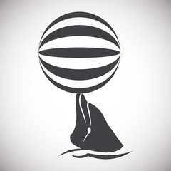 Dolphin icon on background for graphic and web design. Simple illustration. Internet concept symbol for website button or mobile app.