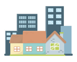 Isolated city and houses design
