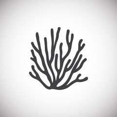 Coral icon on background for graphic and web design. Simple illustration. Internet concept symbol for website button or mobile app.