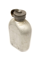 Soviet army flask on a white background
