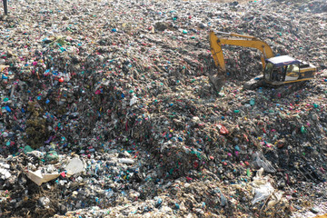 Plastic pollution crisis. Garbage sent to Malaysia for recycling is instead dumped in a huge landfill