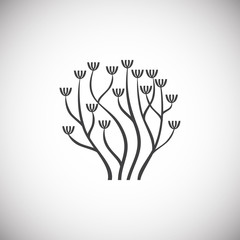 Coral icon on background for graphic and web design. Simple illustration. Internet concept symbol for website button or mobile app.