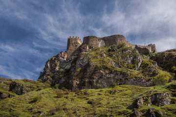 atskuri fortress on hilltop with blue sky