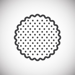 Cookie icon on background for graphic and web design. Simple vector sign. Internet concept symbol for website button or mobile app.