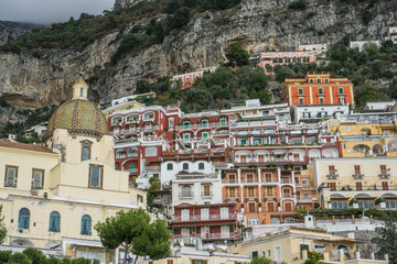 Fototapeta na wymiar An amazing day around the Amalfi coast of southern Italy. those beautiful terraces that full of colorful buildings will blow your mind !