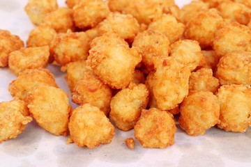 fried nuggets at street food