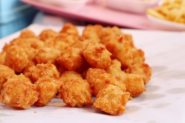 fried nuggets at street food