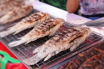 Fish grilled salt at street food