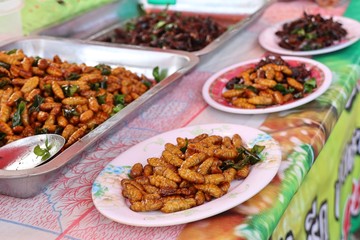 Fried insect at street food