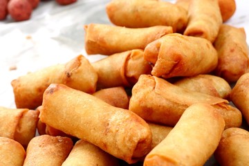 spring rolls at street food