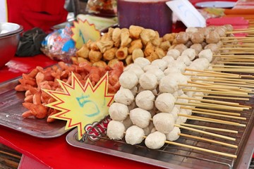 Fried meatballs at street food
