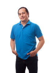 Fototapeta premium Young Asian Man Smiling, Happy Expression