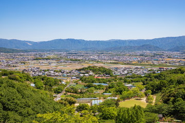 Fototapeta na wymiar Landscape of countryside and residential area ,Shikoku,Japan