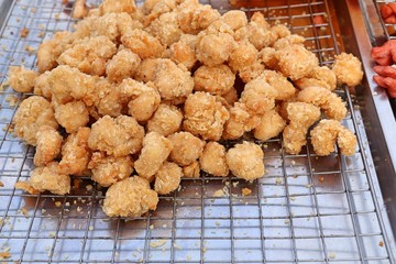 fried nuggets at street food