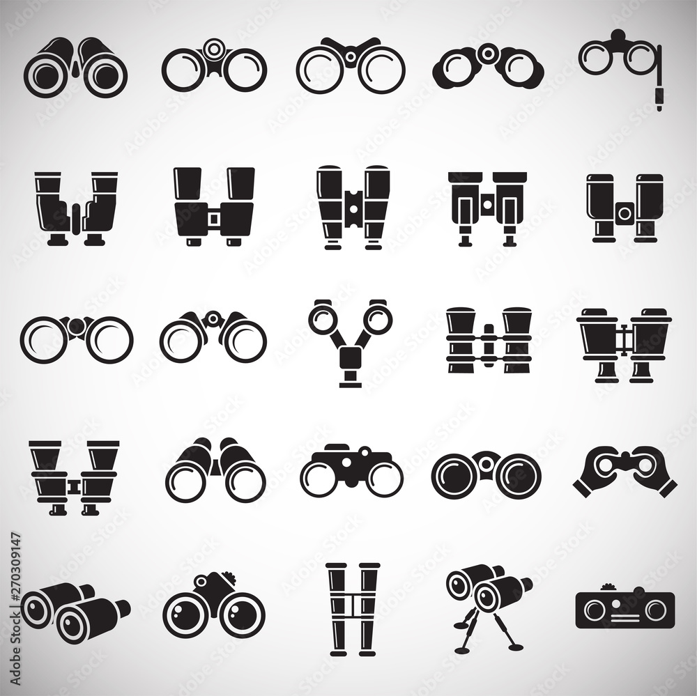 Poster binocular icons set on white background for graphic and web design. simple vector sign. internet con