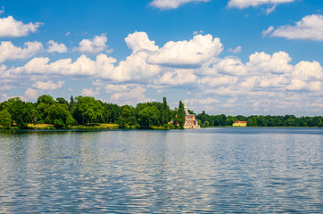 Fototapeta na wymiar Spring landscape of a lake in Potsdam, Germany