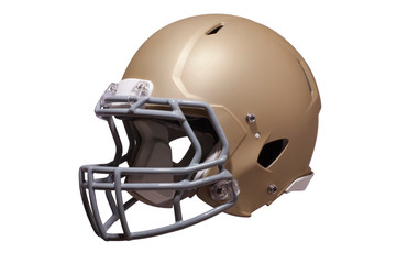 Fototapeta premium Gold football helmet isolated on whtie